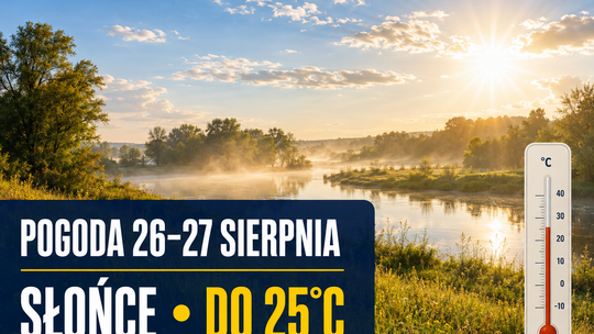 Pogoda na 26 i 27 sierpnia. Dużo słońca, chłodna noc i wyraźne ocieplenie