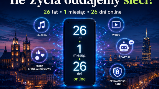 Polak spędzi w internecie ponad 26 lat życia. To już nie dodatek do codzienności, ale jej drugie tło