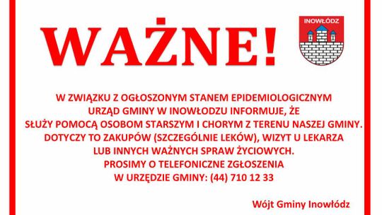Pomoc dla mieszkańców gminy Inowłódz
