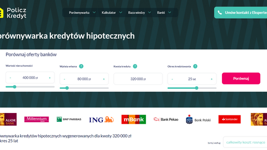 Porównywarka kredytów hipotecznych? Masz ją na wyciągnięcie ręki