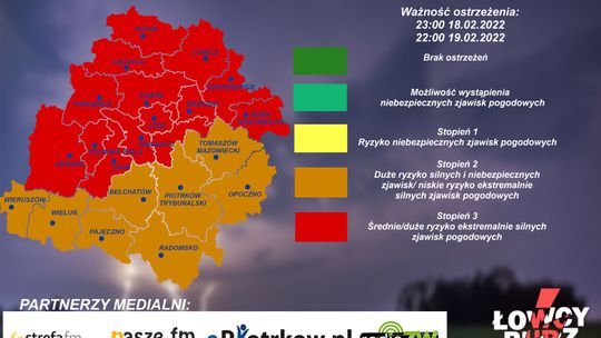 Powiat Tomaszowski z drugim stopniem zagrożenia 