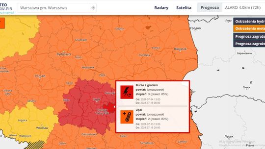 Przed nami burze i ulewne deszcze, Będzie też grad
