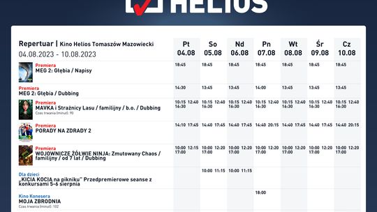Przegląd nowości w kinach Helios