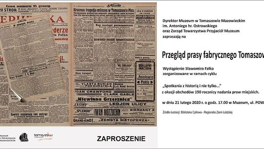 Przegląd prasy fabrycznego Tomaszowa ‒ zaproszenie