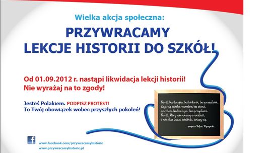 Przywrócić lekcje historii do szkół