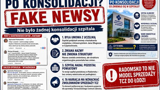 Radomsko „po konsolidacji”? Nie. To przykład współpracy z uczelnią, nie połączenia szpitali