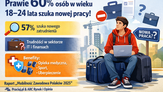 Raport: prawie 60 proc. osób w wieku 18–24 lata szuka nowej pracy