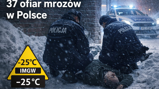 RCB: 37 ofiar mrozów w Polsce; IMGW wydał alerty 2. stopnia dla części kraju