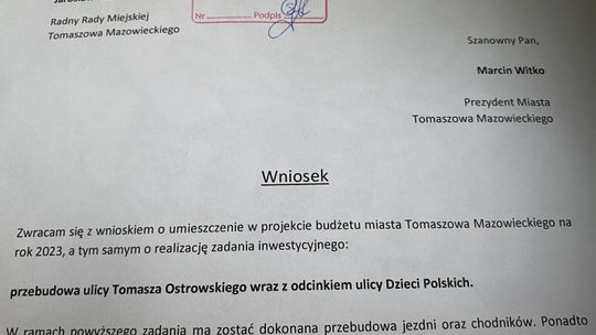 Remont ul. Ostrowskiego już w tym roku. Jest też nowa wiata przystankowa…