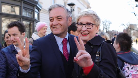 Robert Biedroń i Anita Sowińska przedstawili listę Wiosny do wyborów do Europarlamentu w okręgu nr 6