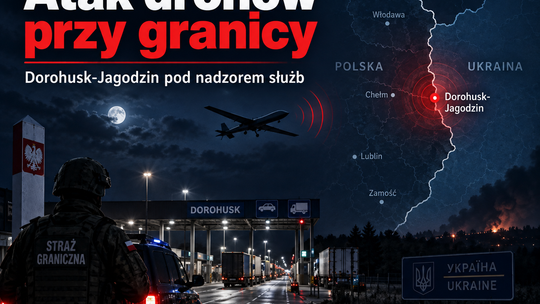 Rosyjskie drony uderzyły tuż przy polskiej granicy. Szef MSWiA: traktujemy to z najwyższą powagą
