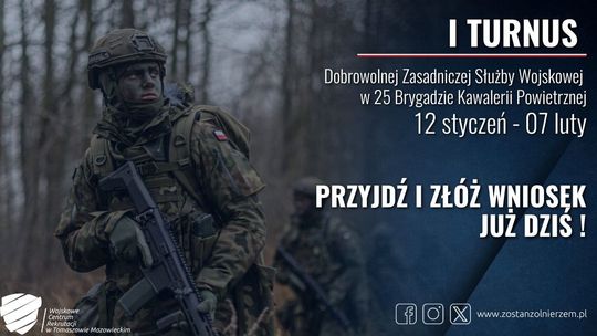 Rozpoczyna się rekrutacja na I turnus Dobrowolnej Zasadniczej Służby Wojskowej w 2026 roku!
