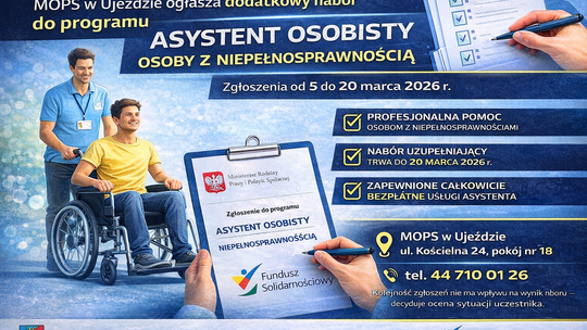 Ruszył dodatkowy nabór do programu „Asystent osobisty osoby z niepełnosprawnością”
