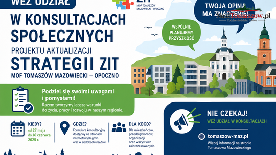 Ruszyły konsultacje strategii ZIT dla obszaru Tomaszów Mazowiecki – Opoczno