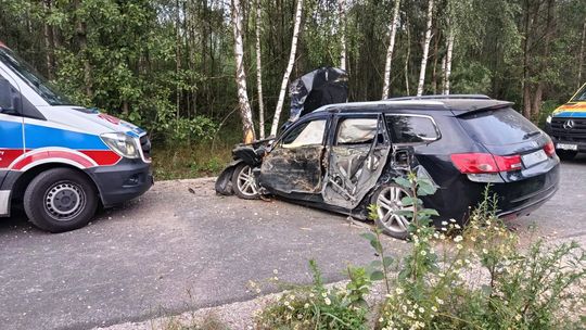 Seria interwencji strażaków w powiecie opoczyńskim. Pożary, wypadki i zerwane linie