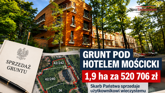 Skarb Państwa sprzedaje grunt pod Hotelem Mościcki. 1,9 ha za 520 tys. zł