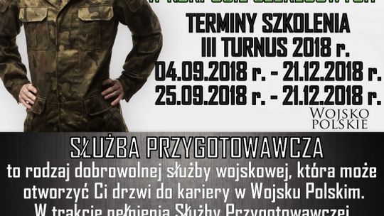 Służba przygotowawcza w korpusie szeregowych. Trwa nabór