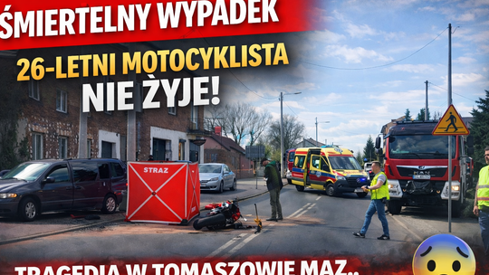 Śmiertelny wypadek w Tomaszowie Mazowieckim. Nie żyje 26-letni motocyklista