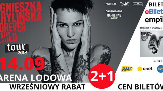SPECJALNA OFERTA BILETÓW 2+1 na koncert Agnieszki Chylińskiej*!