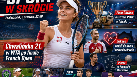 Sportowy wieczór: Chwalińska w elicie, Eriksen bezpieczny, Piast znów na tronie