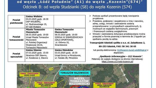 Spotkania informacyjne - budowa drogi S 12
