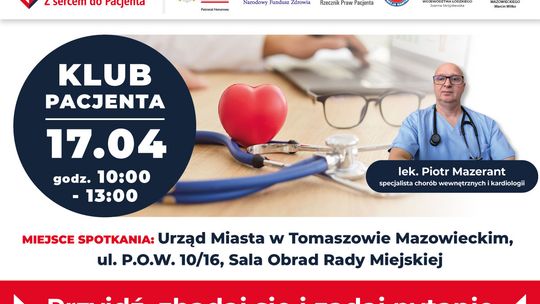 Spotkanie w Klubie Pacjenta – przyjdź, zbadaj się i porozmawiaj o zdrowiu!