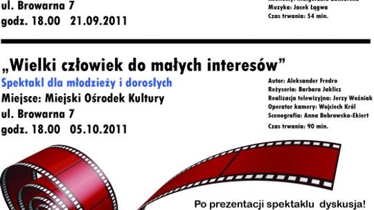 "Środy z teatrem" w Miejskim Ośrodku Kultury - rozpoczynamy nowy sezon