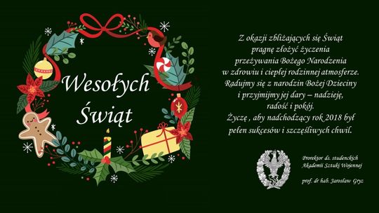 Świąteczne życzenia z Akademii Sztuki Wojennej.