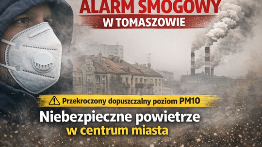 Tomaszów Mazowiecki znów w smogu: 36. dzień przekroczenia norm PM10 i alarm dla mieszkańców