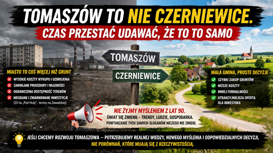 Tomaszów to nie Czerniewice. Radni KO uważają, że to to samo