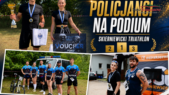 Tomaszowscy policjanci na podium Skierniewickiego Triathlonu
