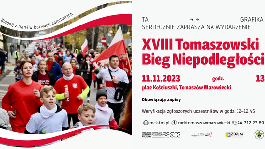 Tomaszowski Bieg Niepodległości wystartuje po raz osiemnasty