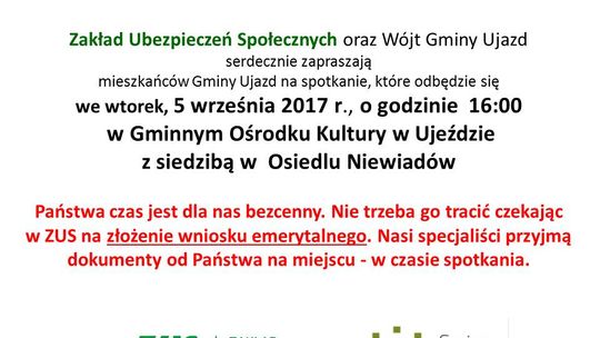 Tomaszowski ZUS jedzie po wnioski emerytalne do gmin, w których Zakład nie ma siedziby