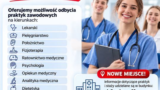 Tomaszowskie Centrum Zdrowia zaprasza na praktyki i staże w nowej lokalizacji
