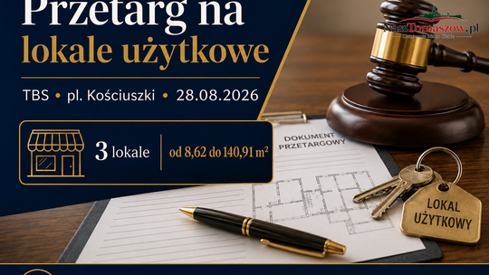 Tomaszowskie TBS wystawia lokale przy pl. Kościuszki. Największy ma ponad 140 metrów