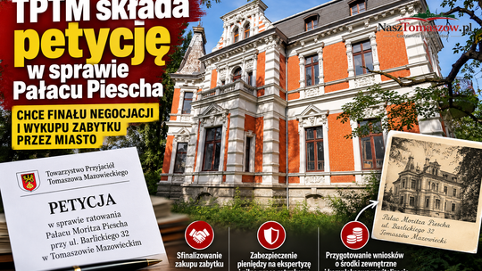 TPTM składa petycję w sprawie Pałacu Piescha. Chce finału negocjacji i wykupu zabytku