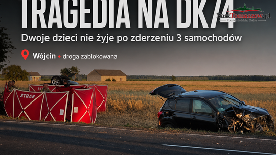 Tragiczny wypadek na DK74. Nie żyje dwoje dzieci, pięć osób zostało rannych