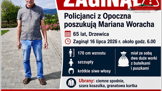 Trwają poszukiwania 65-letniego Mariana Woracha z Drzewicy. Policja prosi o pomoc