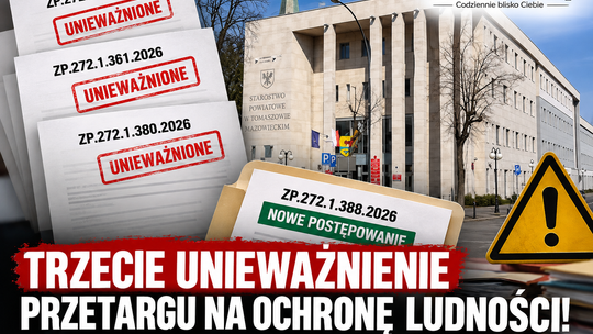 Trzecie unieważnienie przetargu na ochronę ludności! Powiat rozpoczyna czwartą próbę. Czy zdąży wykorzystać pieniądze?