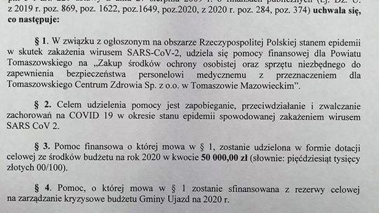 Ujazd wesprze tomaszowskich medyków
