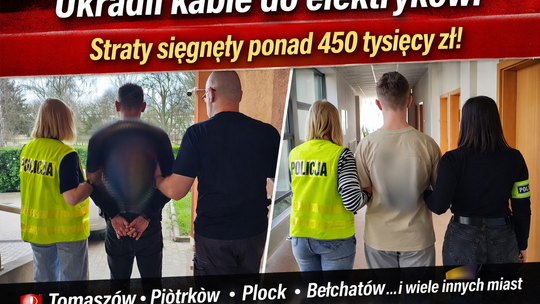 Ukradli przewody do ładowania elektryków. Straty sięgnęły ponad 450 tys. zł