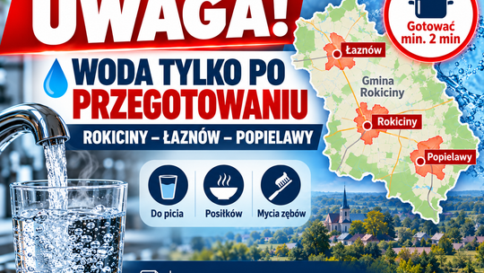 Uwaga, mieszkańcy Rokicin, Łaznowa i Popielaw! Sanepid ostrzega: wodę trzeba gotować