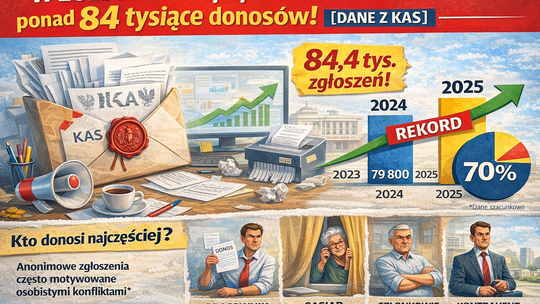 W 2025 roku Polacy wysłali do skarbówki ponad 84 tys. donosów [DANE Z KAS]