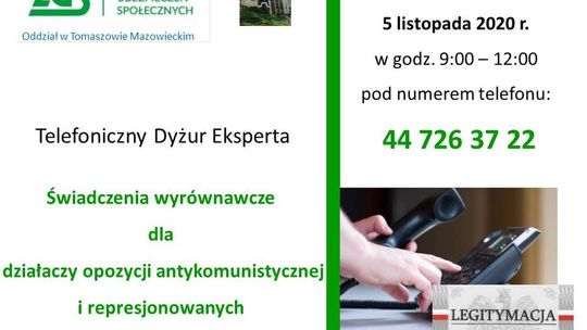 W czwartek, 5 listopada 2020 roku, kolejny dyżur eksperta ZUS