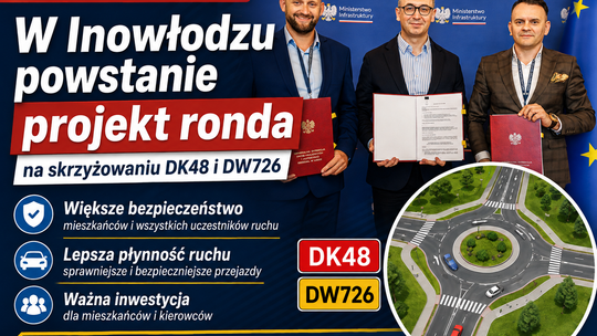 W Inowłodzu powstanie projekt ronda na skrzyżowaniu DK48 i DW726