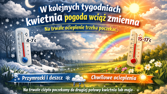 W kolejnych tygodniach kwietnia pogoda wciąż zmienna; na trwałe ocieplenie trzeba poczekać