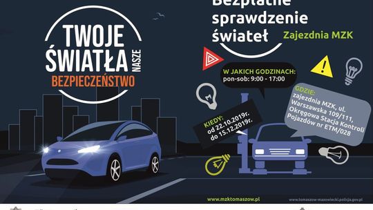 W MZK bezpłatnie sprawdzisz światła w pojeździe