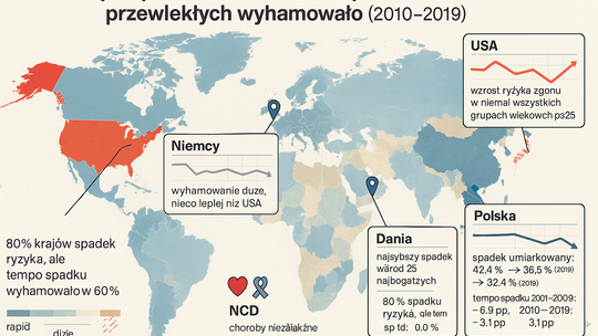 W ostatniej dekadzie wyhamowało tempo spadku umieralności z powodu chorób przewlekłych