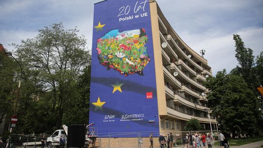 W Warszawie odsłonięto mural z okazji 20-lecia wejścia Polski do UE