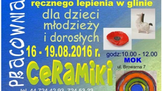 Warsztaty ręcznego lepienie w glinie w Miejskim Ośrodku Kultury, filii MCK